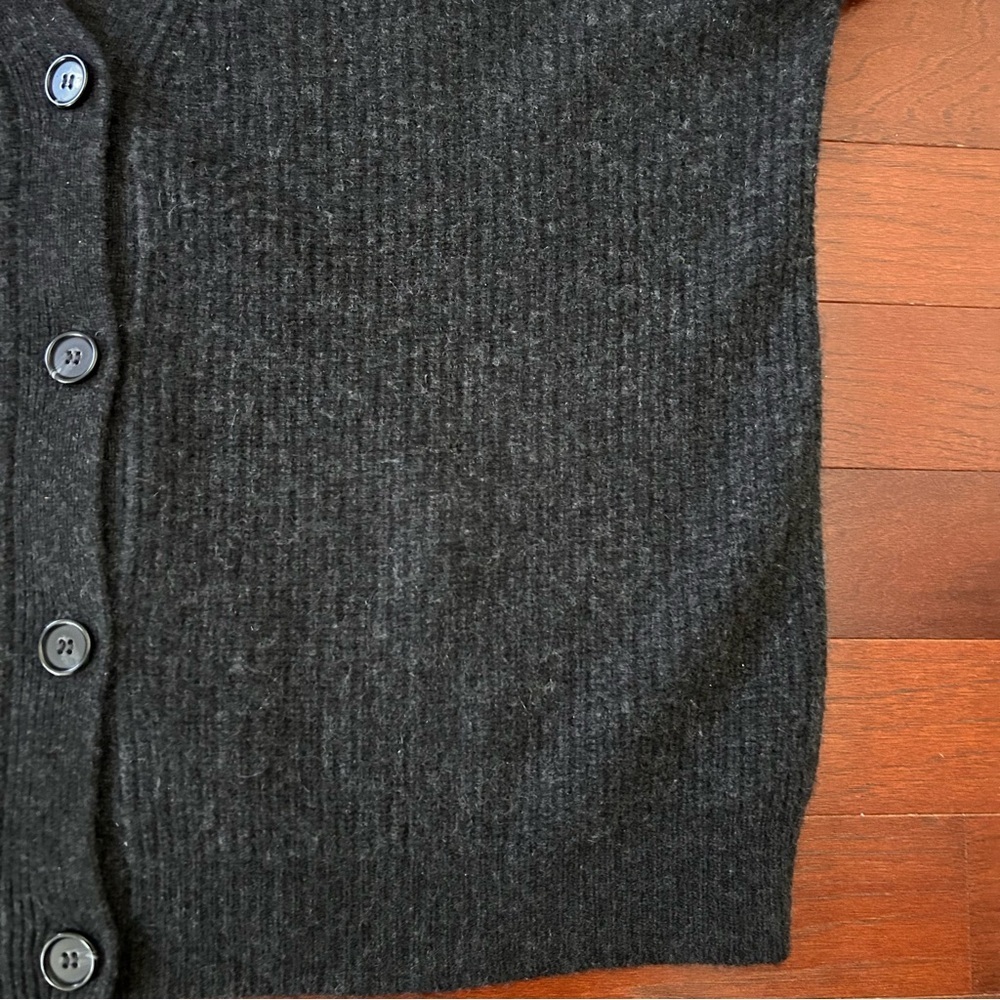 $475 Jenni Kayne Cashmere Cocoon Cardigan charcoal size XS oversized boxy Vneck - Picture 10 of 12